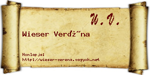 Wieser Veréna névjegykártya